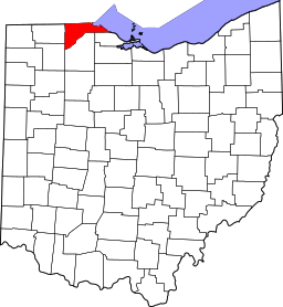 Map of Ohio highlighting Lucas County