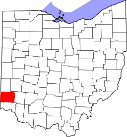 Map of Ohio highlighting Butler County