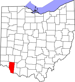 Map of Ohio highlighting Clermont County
