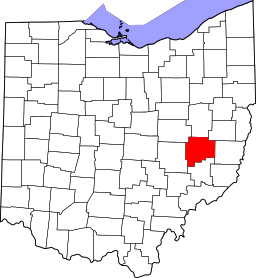 Map of Ohio highlighting Guernsey County
